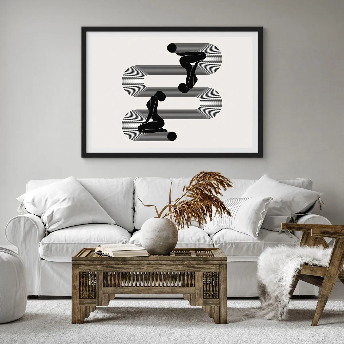 Poster in black frame - Sensual Symmetry - 100x70 cm