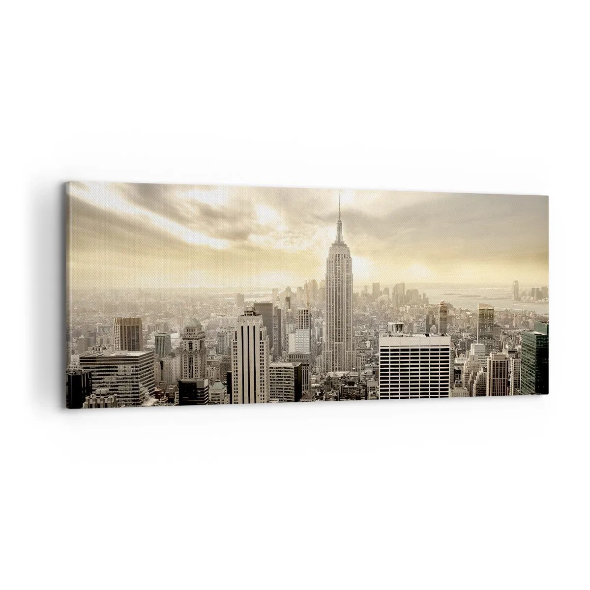 Canvas picture - New York Woven in Grey - 100x40 cm