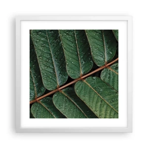 Poster in white frmae - In Green Rhythm - 40x40 cm