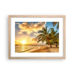 Poster in light oak frame - Eternal Summer, Always Holidays - 40x30 cm