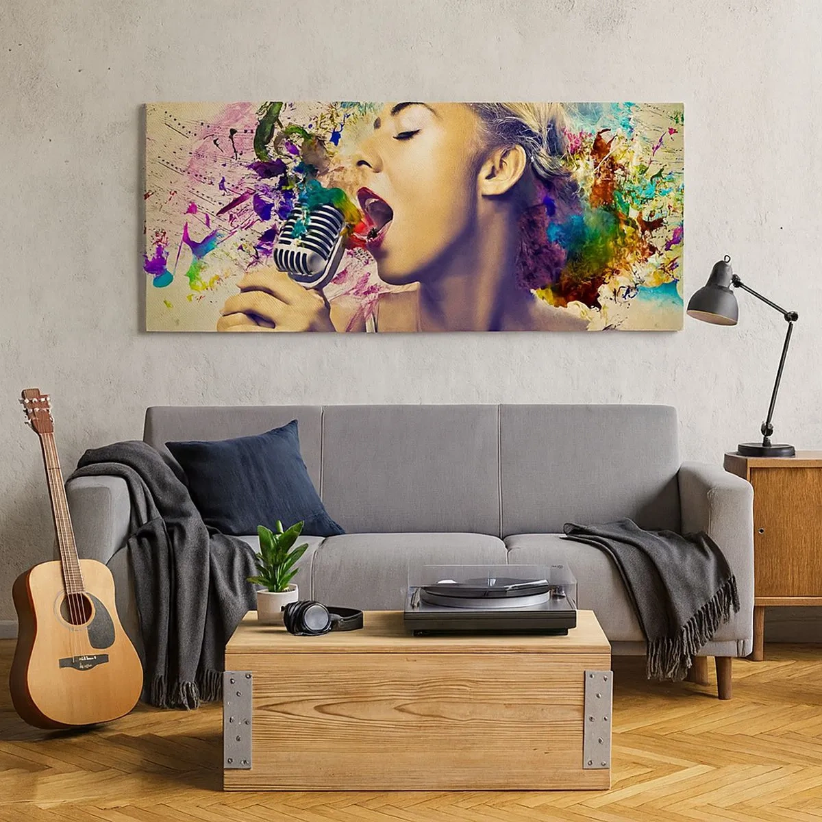 Canvas picture - Painting the World with One's Voice - 100x40 cm