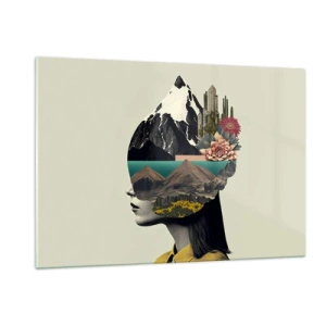 Glass picture - Woman - Always a Mystery - 120x80 cm