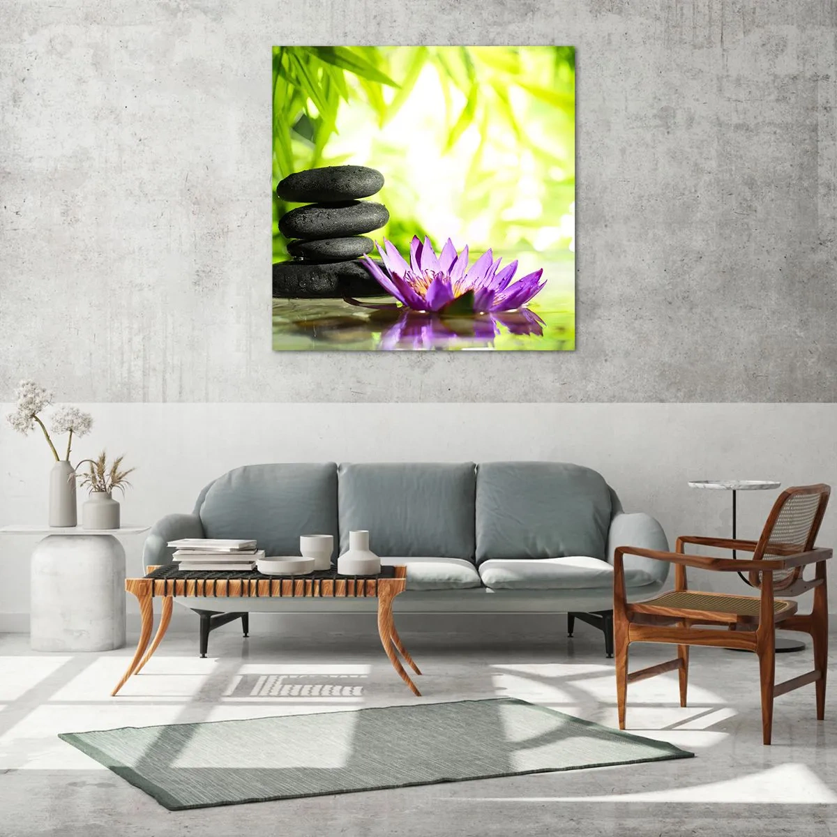 Glass picture - In a Bamboo Grove - 50x50 cm