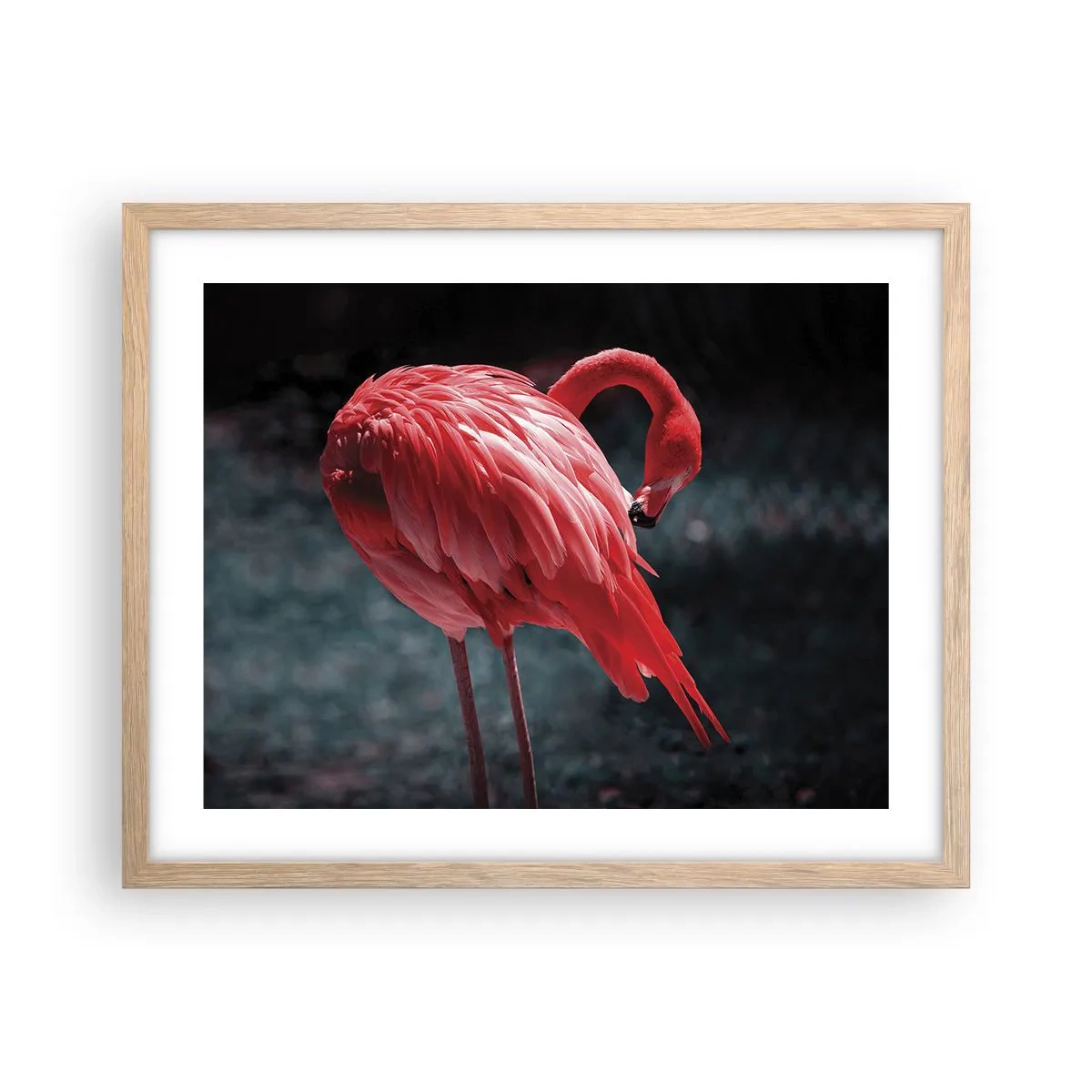 Poster in light oak frame - Crimson Poem of Nature - 50x40 cm