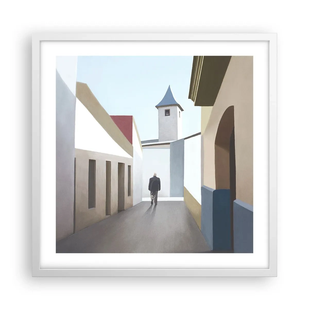 Poster in white frmae - Sunny Walk - 50x50 cm