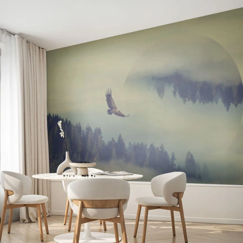 Self-Adhesive Photo Wallpaper Deluxe Sticker - Flying Eagle - Eagle, Bird, Forest - 200x140 cm