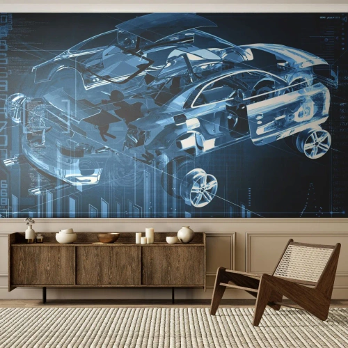Photo Wallpaper Premium Canvas - Engineering Anatomy - Automotive, Car, Concept - 200x140 cm