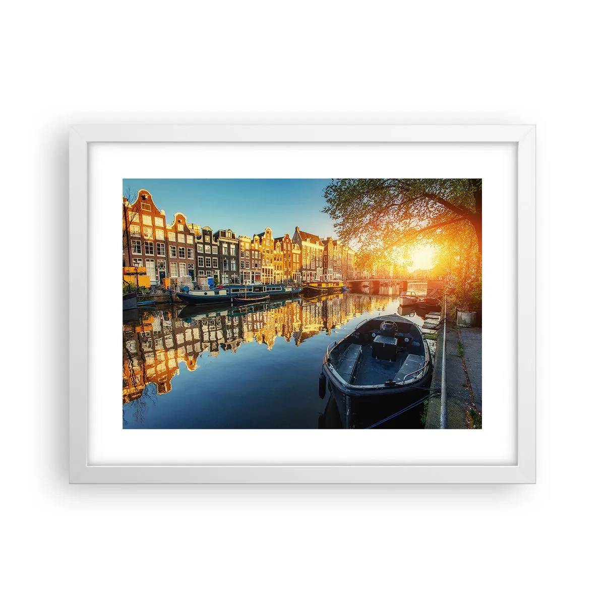 Poster in white frmae - Morning in Amsterdam - 40x30 cm