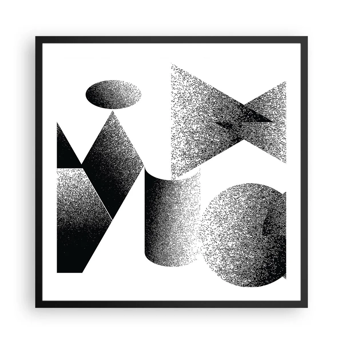 Poster in black frame - Angles and Ovals - 60x60 cm