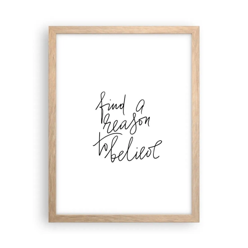 Poster in light oak frame - It Is Possible - 30x40 cm