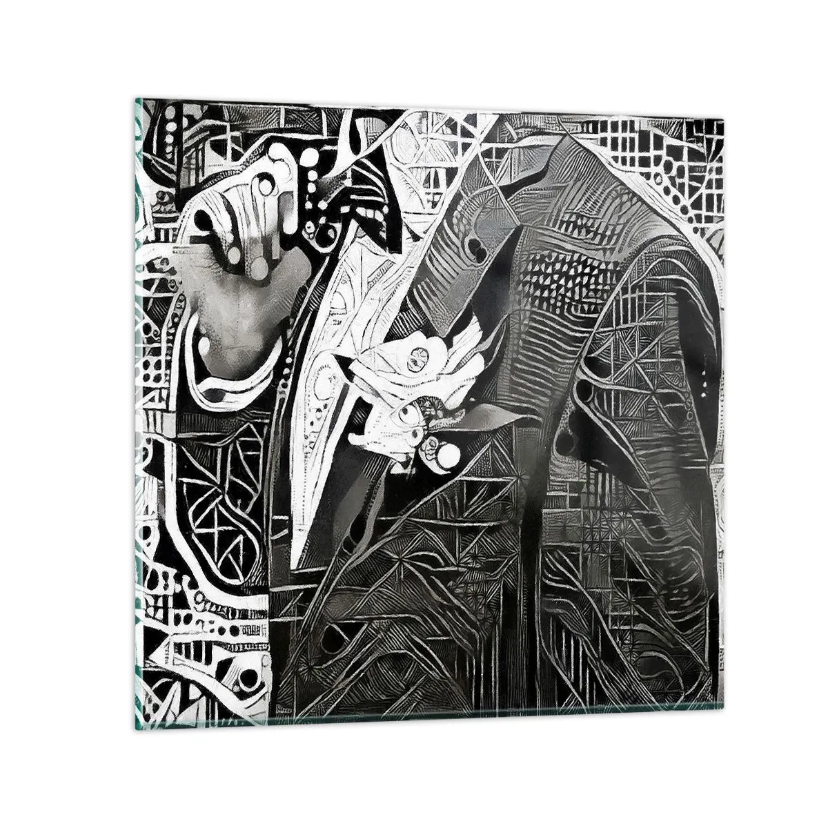 Glass picture - Elegant in Grey - 60x60 cm