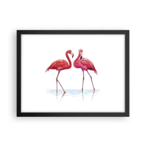 Poster in black frame - Pink Rendezvous - 40x30 cm
