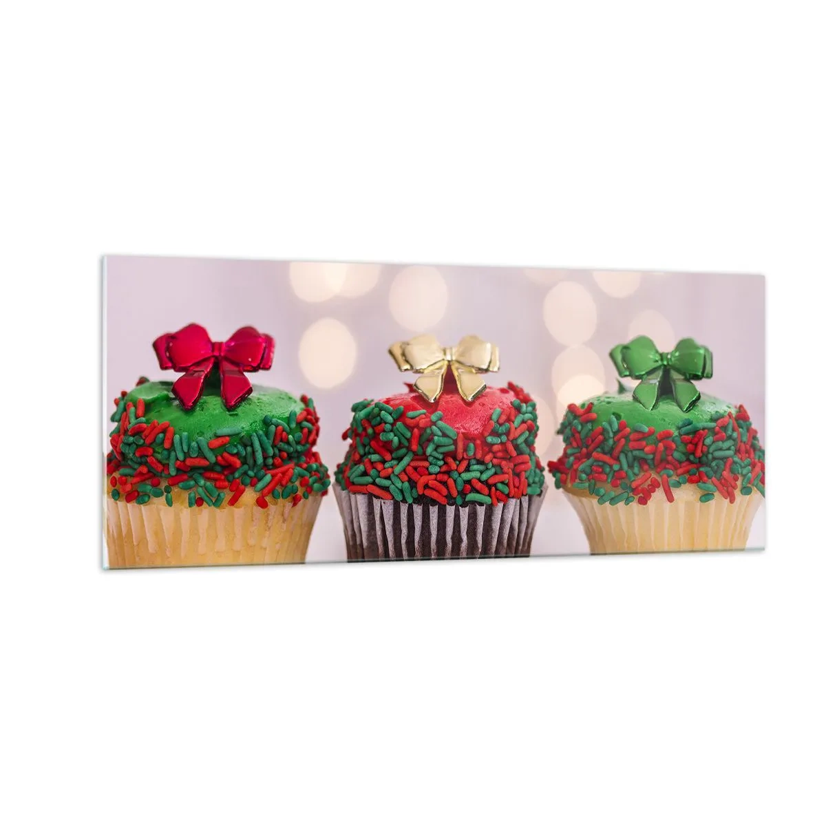 Glass picture - Cakes with a Bow - 100x40 cm