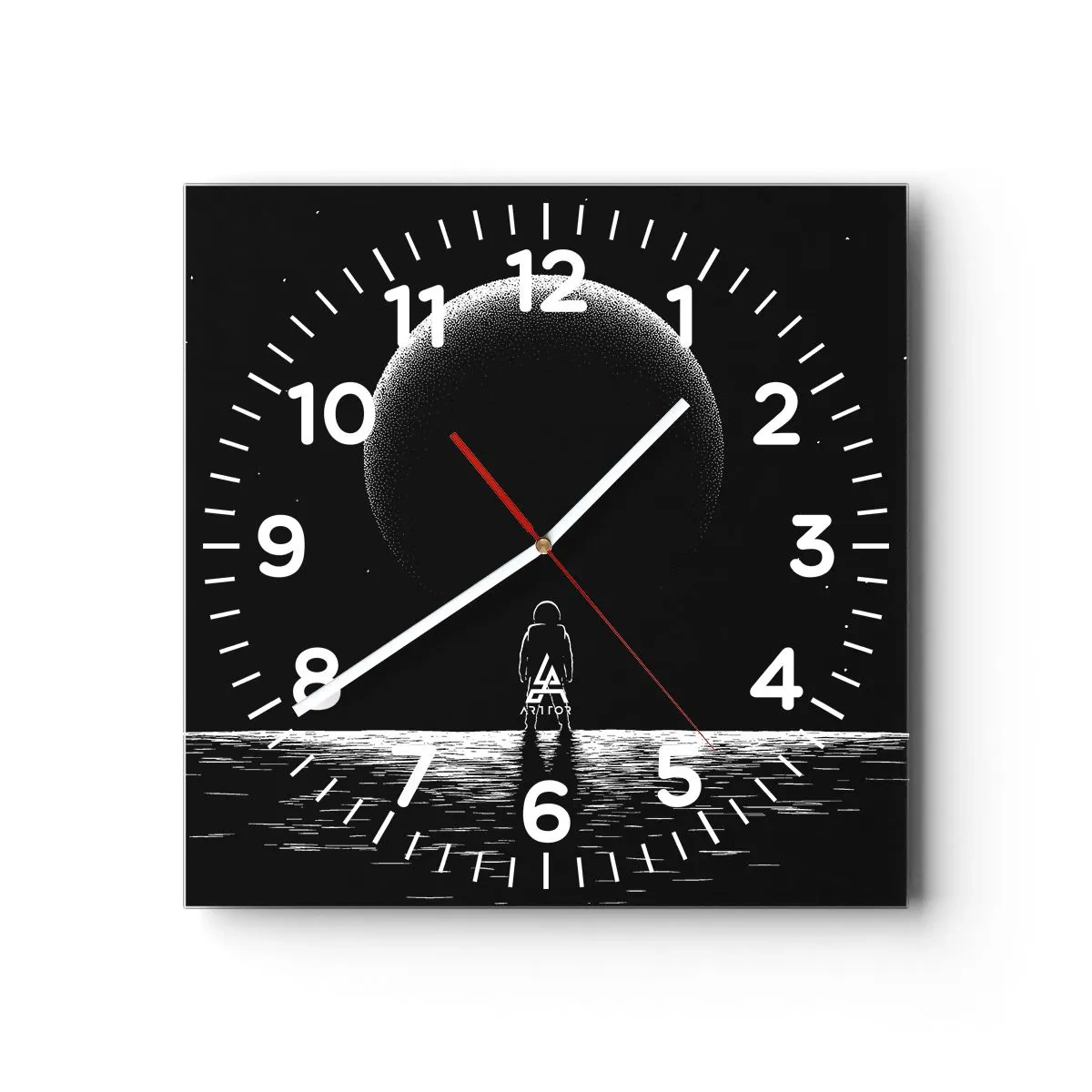 Wall clock - Clock on glass - Face to Face - 40x40 cm