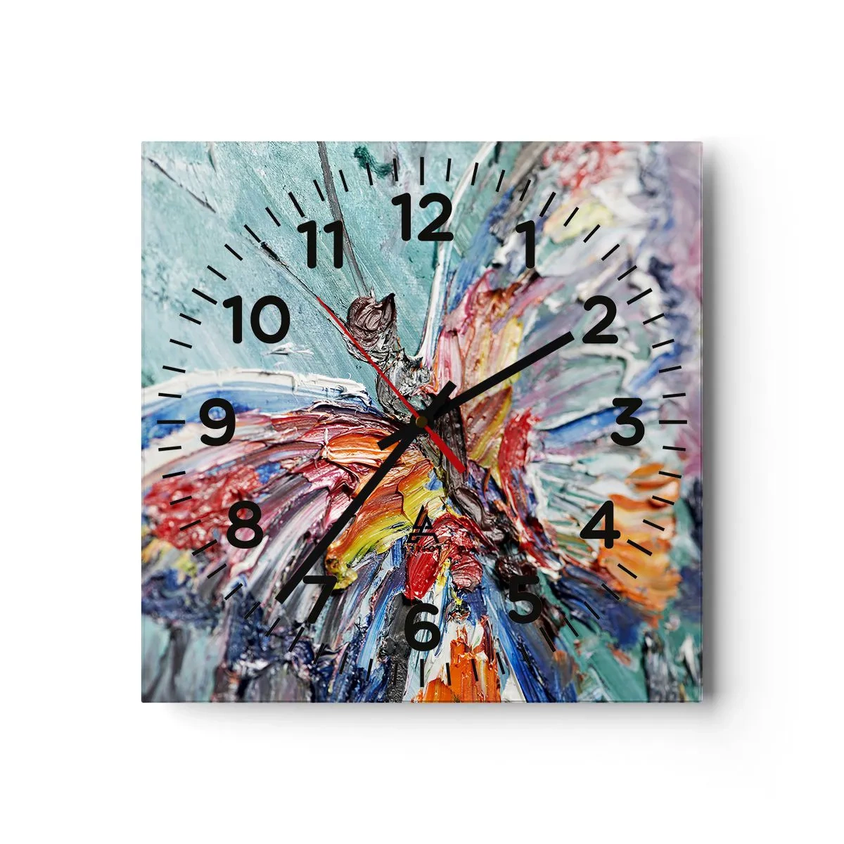Wall clock - Clock on glass - Painted by Nature - 40x40 cm
