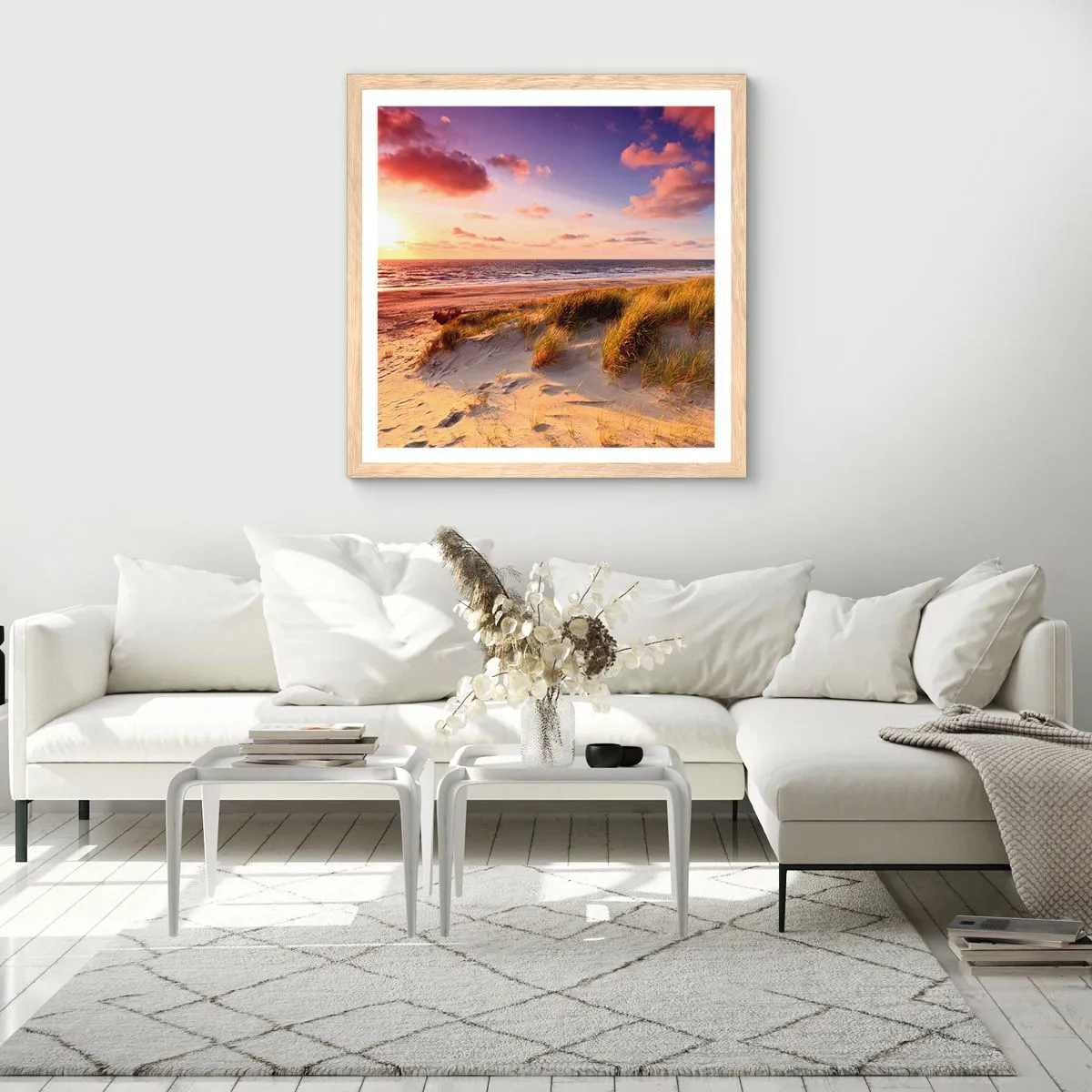 Poster in light oak frame - Air Smells of Summer - 50x50 cm