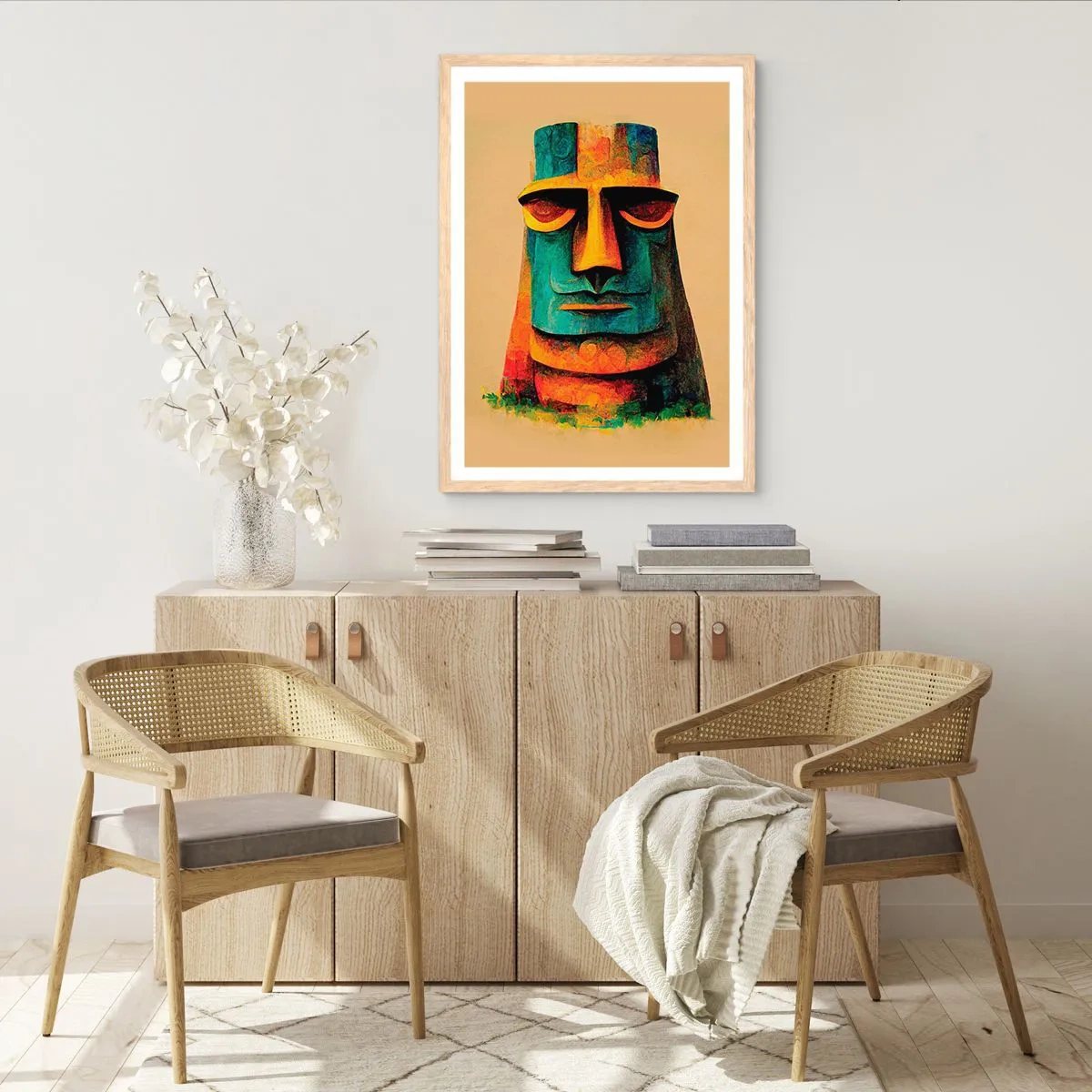 Poster in light oak frame - Statuesque but Friendly - 70x100 cm