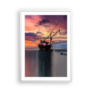 Poster in white frmae - Exotic Evening - 50x70 cm