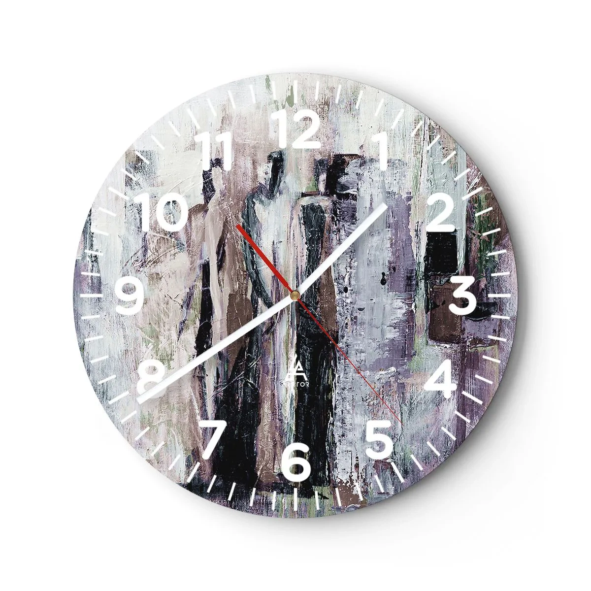 Wall clock - Clock on glass - Mysterious Trio - 40x40 cm