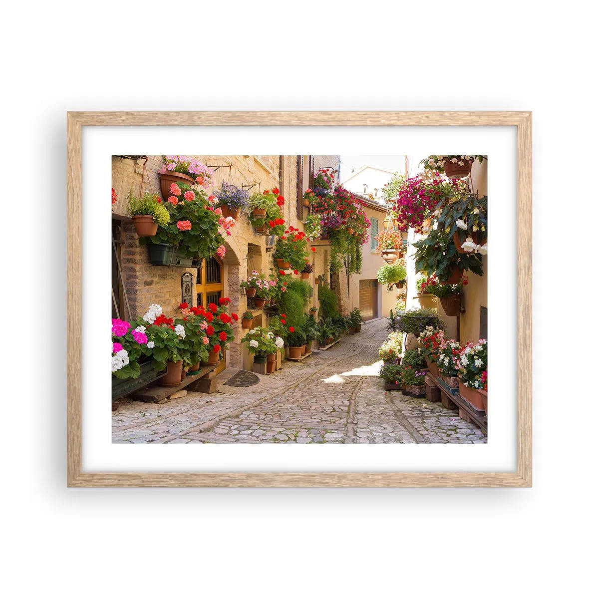 Poster in light oak frame - Flood of Flowers - 50x40 cm