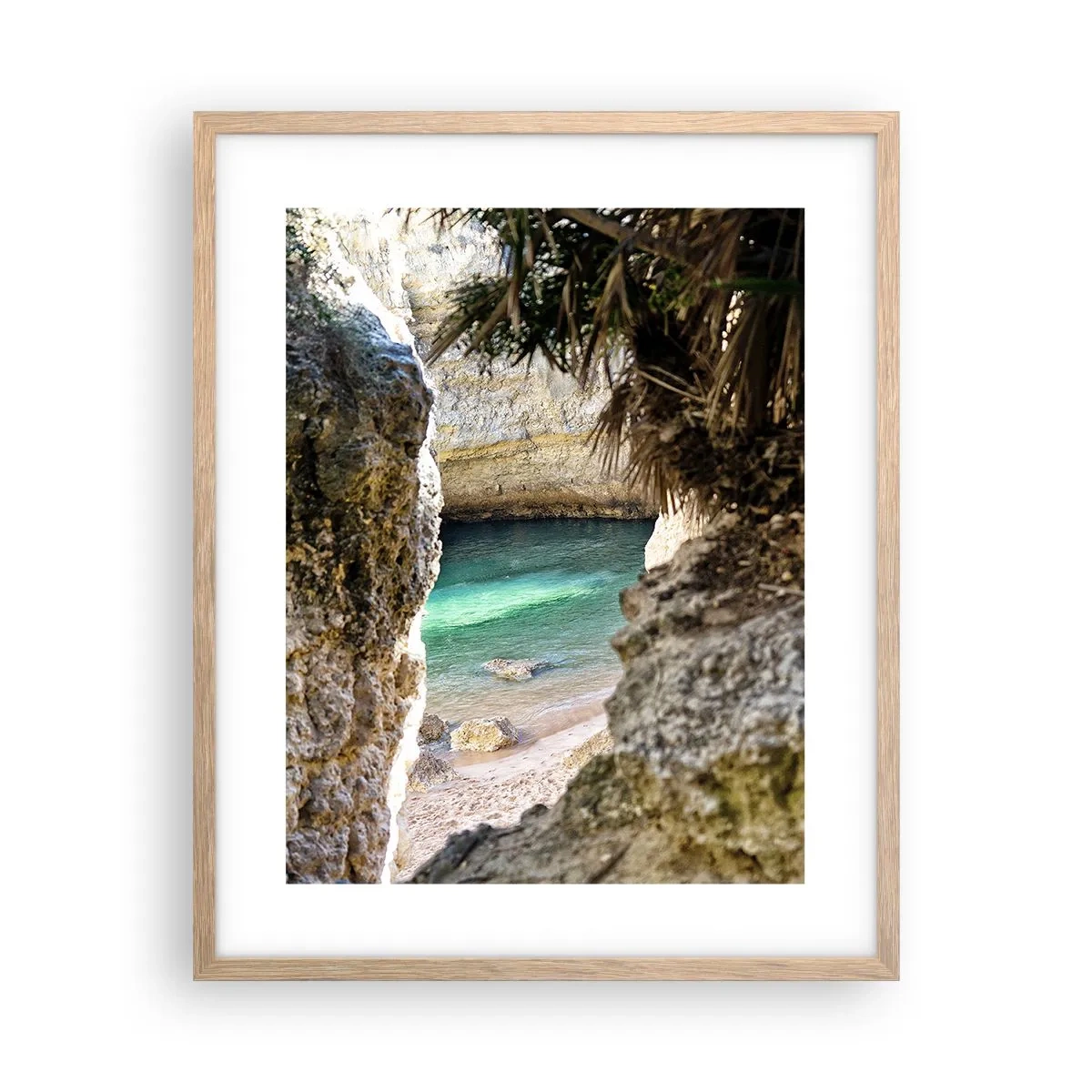 Poster in light oak frame - Turquoise Bay - 40x50 cm