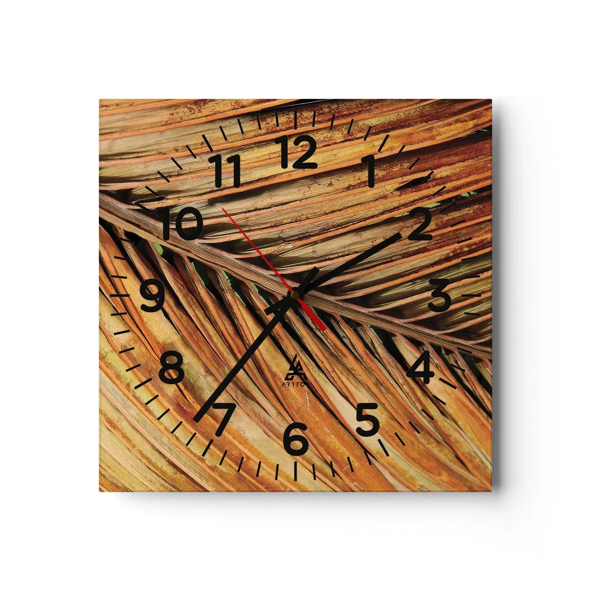 Wall clock - Clock on glass - Coconut Gold - 30x30 cm