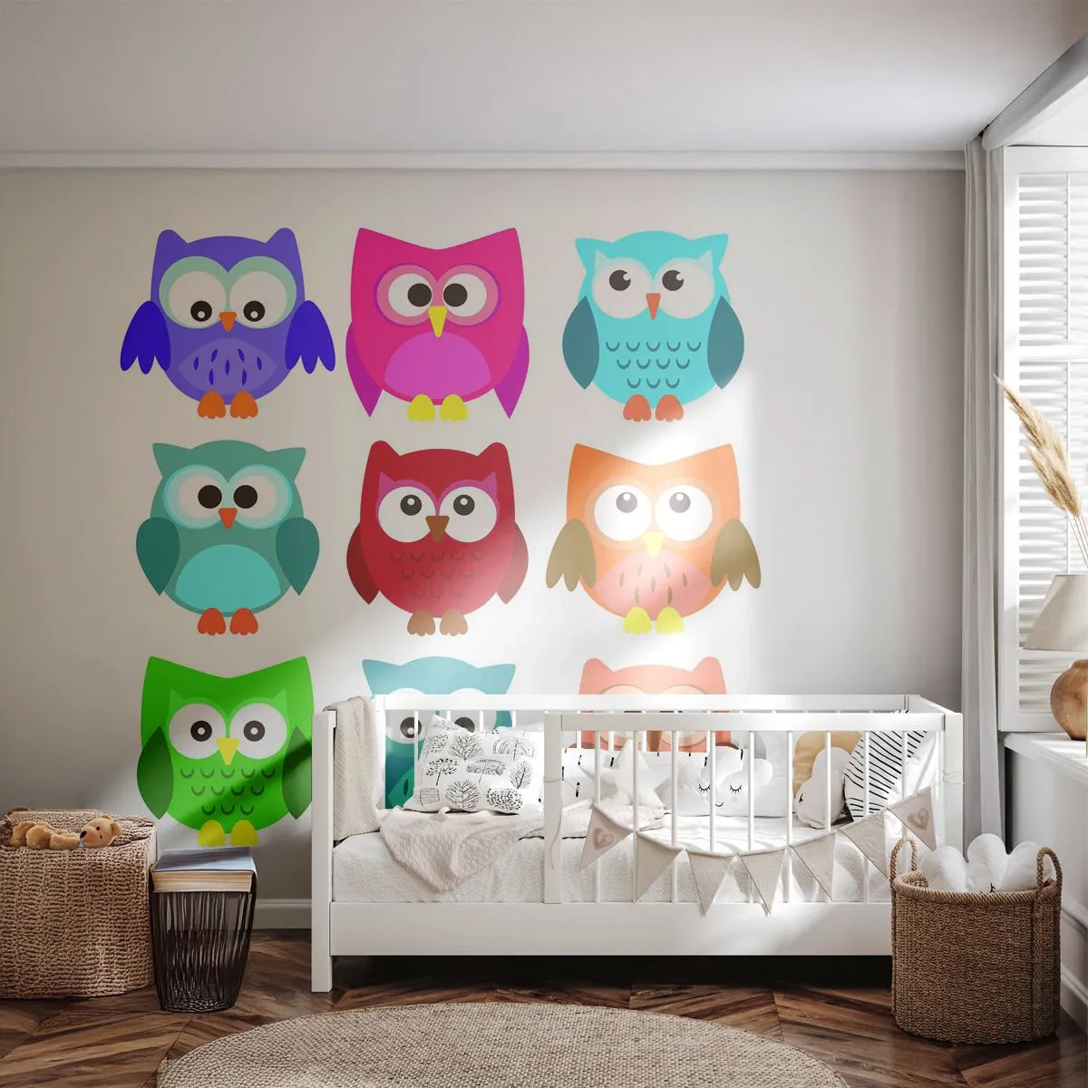 Photo Wallpaper Premium Canvas - It Can Be Fun to Differ - For children, Owl, Graphics - 300x210 cm