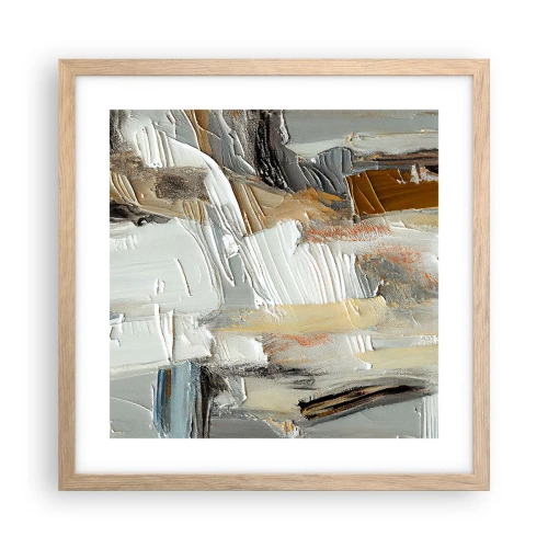 Poster in light oak frame - Layers of Colour - 40x40 cm