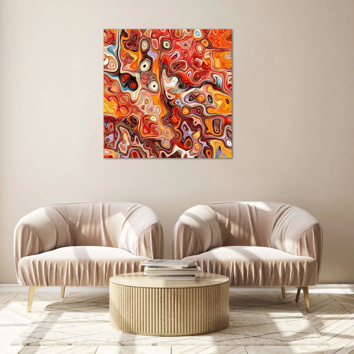 Glass picture - If Nuts Dissolved in Honey - 60x60 cm