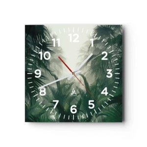 Wall clock - Clock on glass - Tropical Secret - 30x30 cm