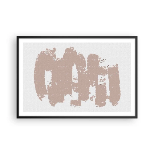 Poster in black frame - Abstract in Delicate Pink - 91x61 cm