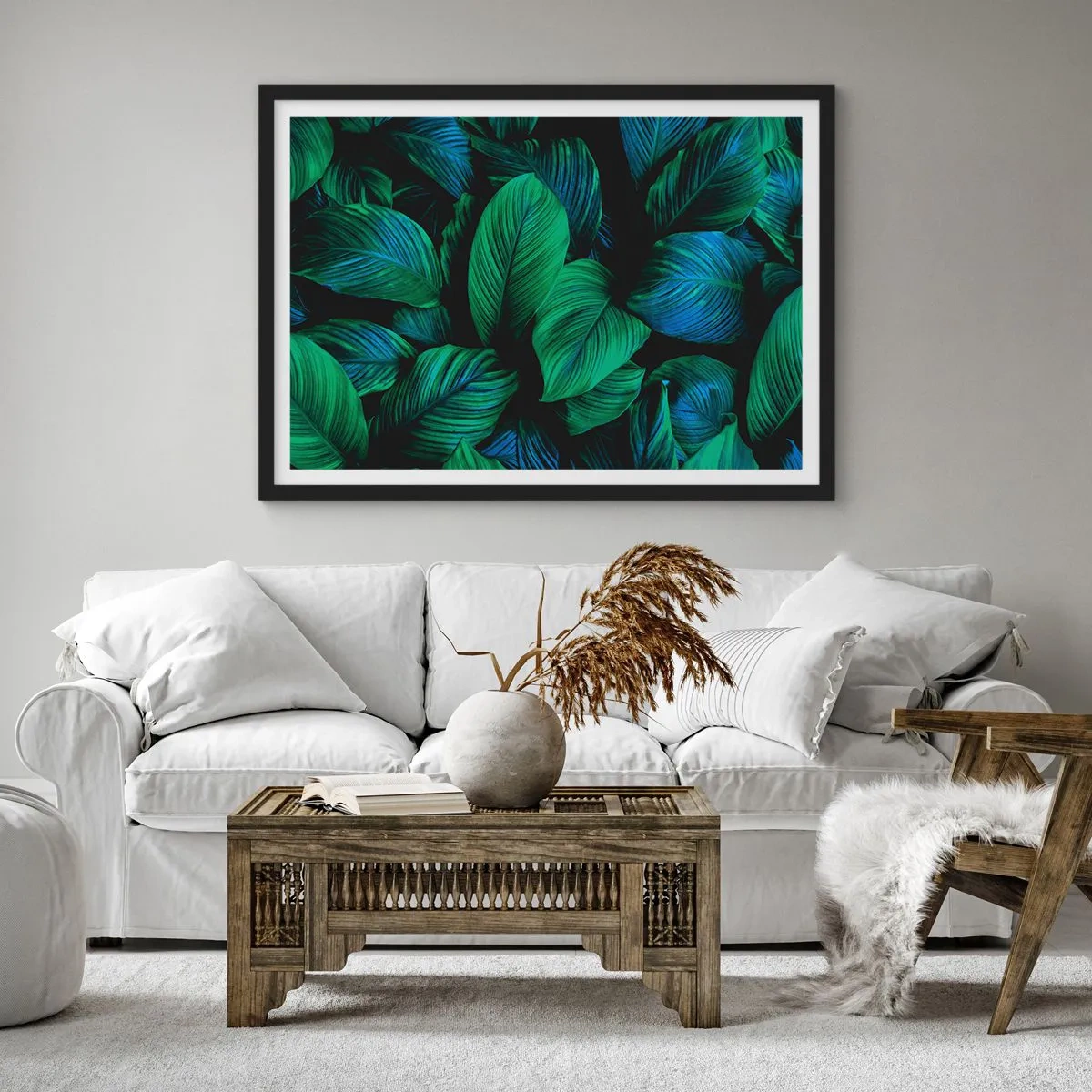 Poster in black frame - In a Green Crowd - 100x70 cm