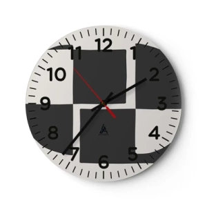 Wall clock - Clock on glass - Antithesis-Synthesis - 40x40 cm