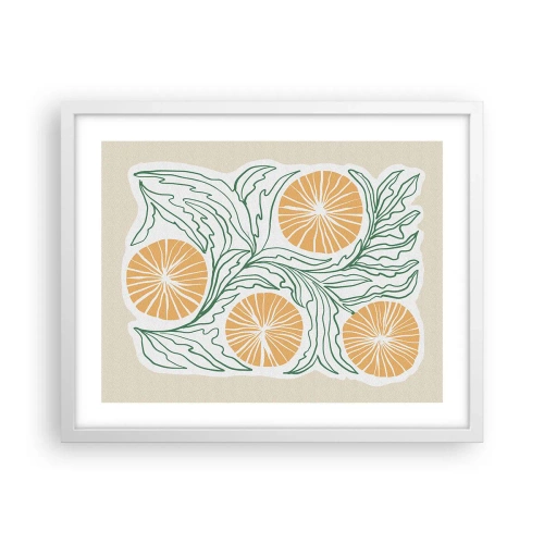 Poster in white frmae - Ethnic with an Abstract Note - 50x40 cm