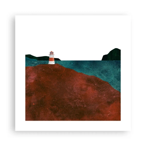 Poster - Gazing at the Sea - 40x40 cm