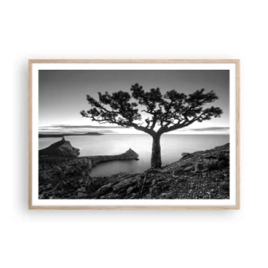Poster in light oak frame - Quiet All Around - 100x70 cm