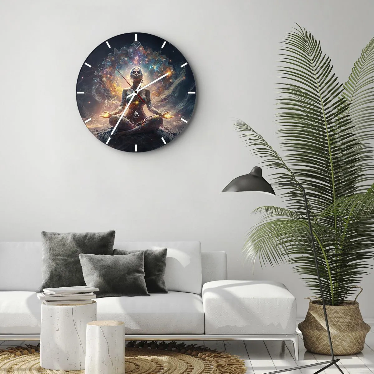 Wall clock - Clock on glass - Good Energy Flow - 40x40 cm