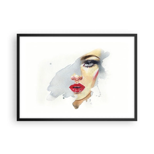 Poster in black frame - Reflection in a Waterdrop - 70x50 cm