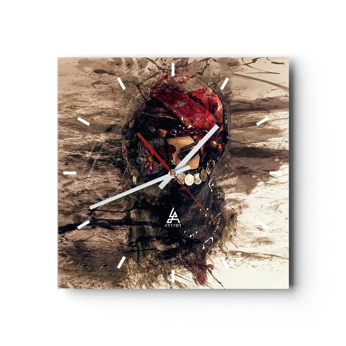 Wall clock - Clock on glass - At Least Worrying - 40x40 cm