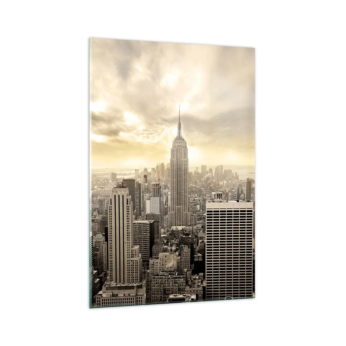 Glass picture - New York Woven in Grey - 70x100 cm