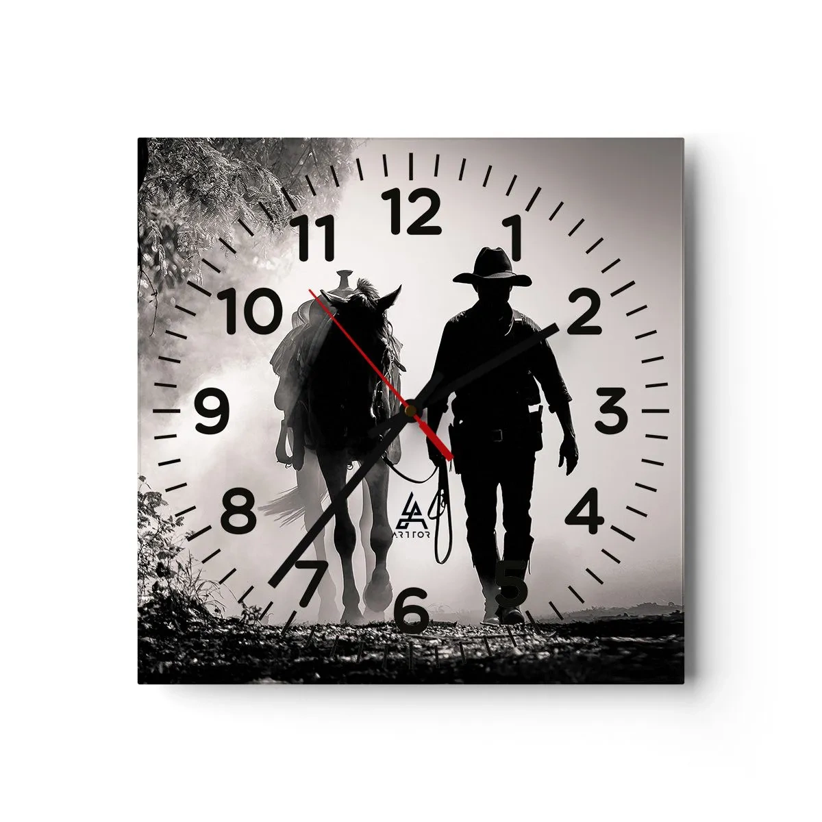 Wall clock - Clock on glass - Texan Morning - 30x30 cm