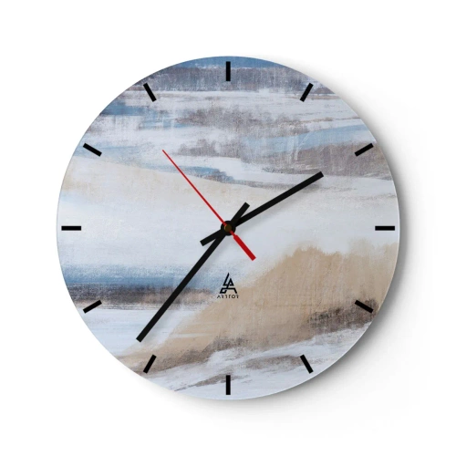 Wall clock - Clock on glass - Winter Composition - 40x40 cm
