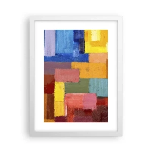 Poster in white frmae - Each Different, All Colourful - 30x40 cm