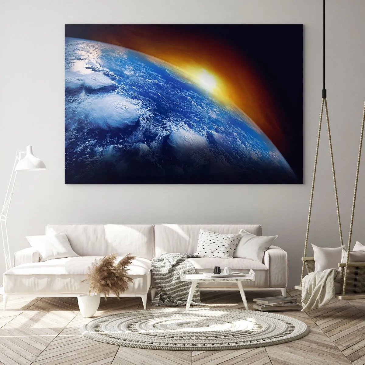 Glass picture - Sunrise by the Blue Planet - 100x70 cm