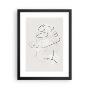 Poster in black frame - Outline of Happiness - 30x40 cm