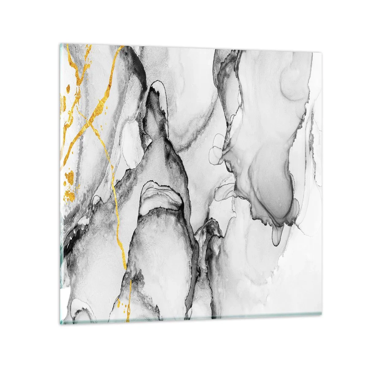 Glass picture - Composition with a Golden Motif - 30x30 cm