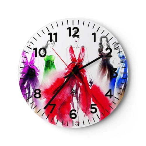 Wall clock - Clock on glass - Vogue in Vogue - 30x30 cm