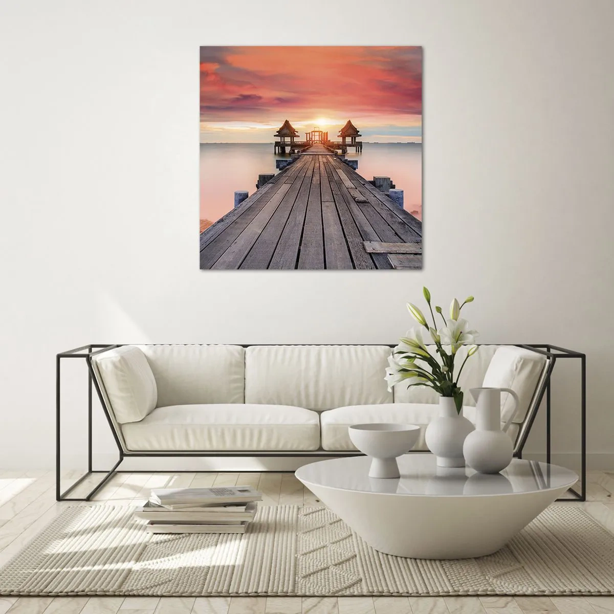 Glass picture - Sunset on the East - 60x60 cm