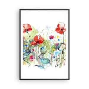 Poster in black frame - Meadow in May - 70x100 cm
