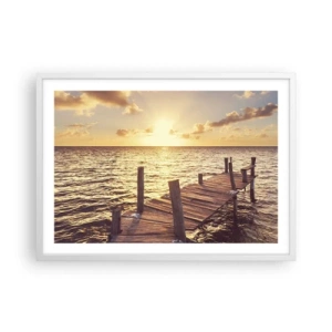 Poster in white frmae - Golden Land of Tranquility - 70x50 cm